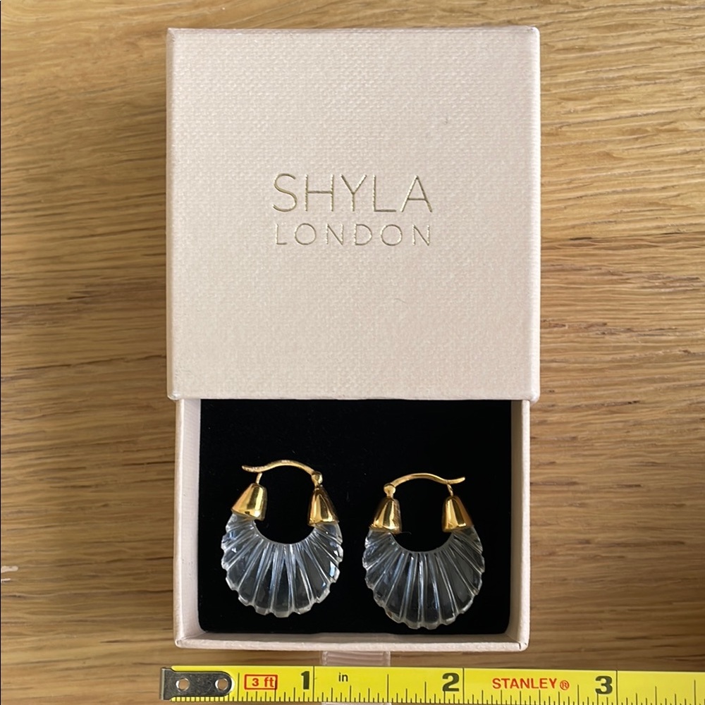 Gold and clear Hoop Earrings